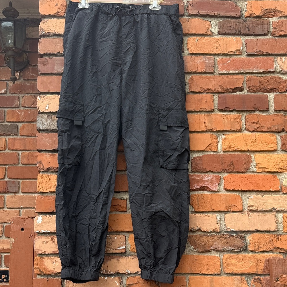 Black nylon Cargo Pants